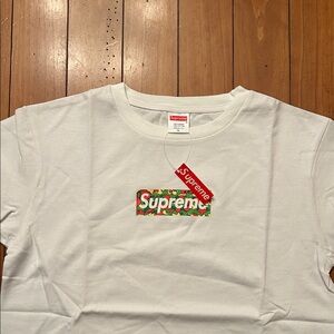 Supreme White Tee with Bape Box Logo Made